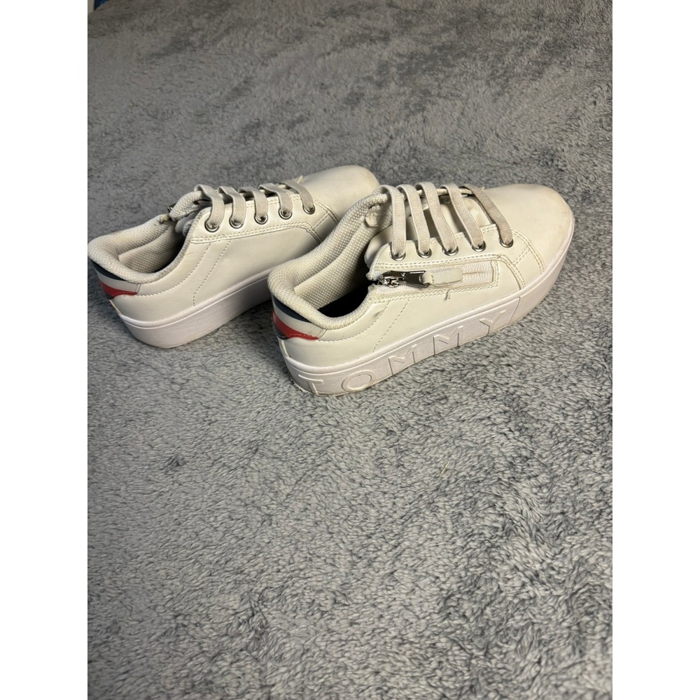 Tommy Hilfiger Kids White Platform Zip Sneakers TH101100C Size 12 Toddler